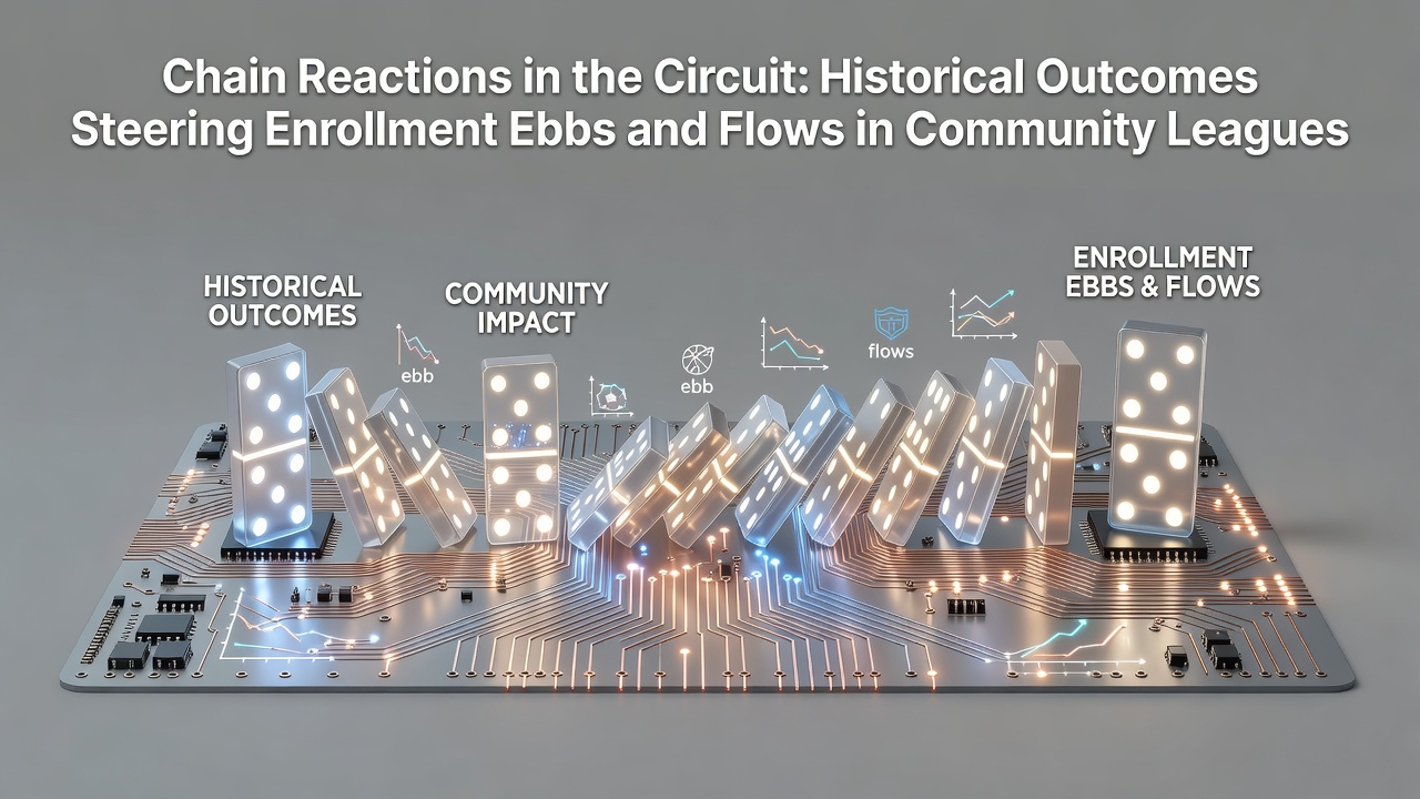 Historical league charts showing enrollment trends tied to past season results in community sports circuits