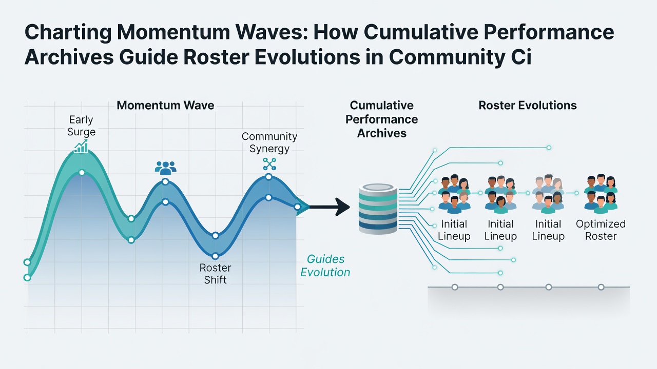 Illustration of roster evolution charts derived from multi-season performance archives in grassroots athletic competitions