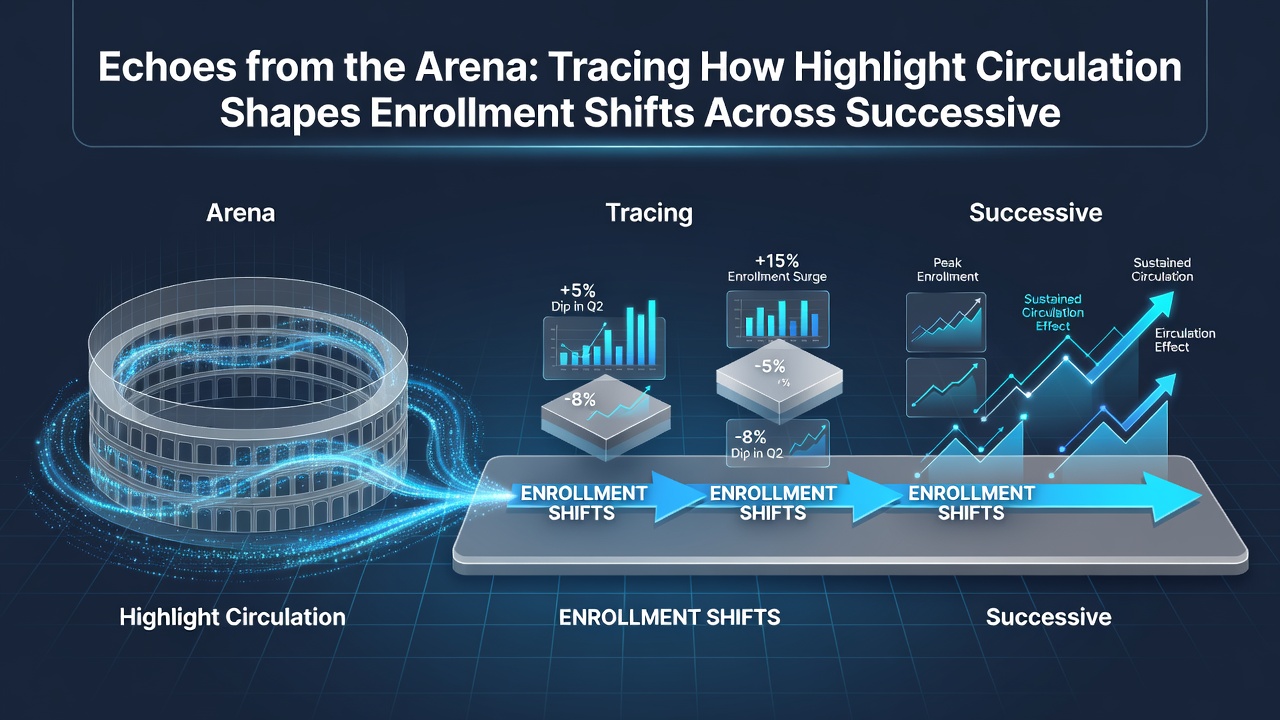Graph and charts showing enrollment fluctuations linked to highlight views over multiple amateur seasons