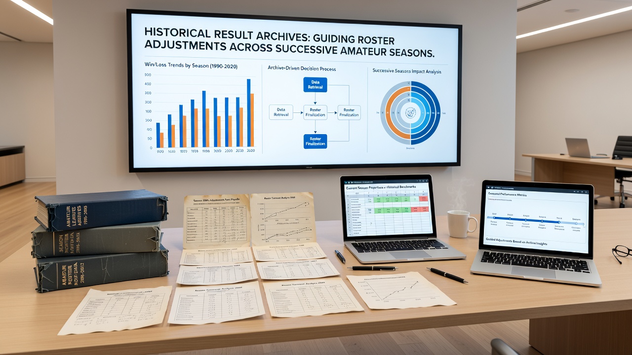 Amateur league officials analyzing roster adjustments from historical archives