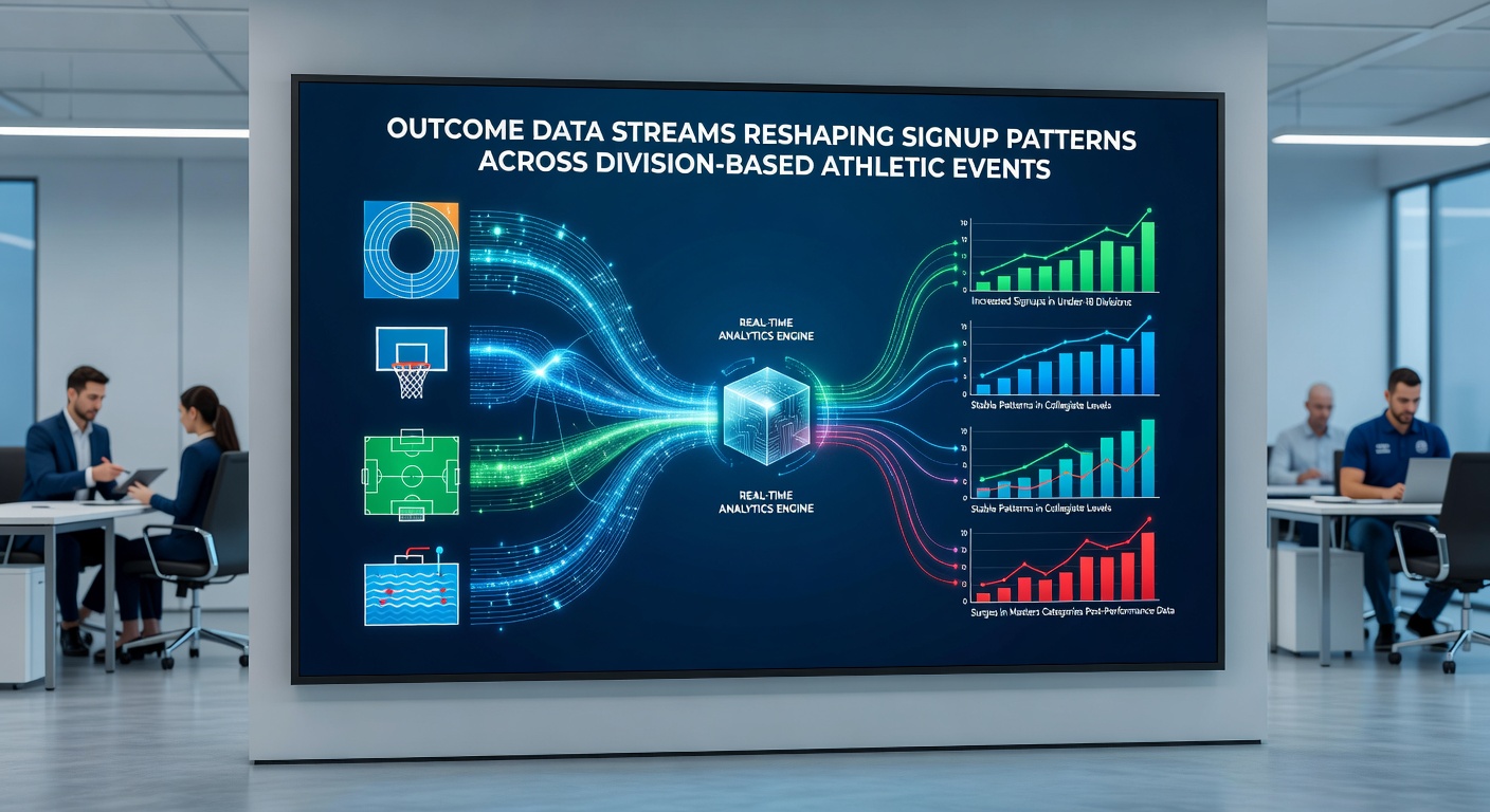 Dashboard view showing outcome data streams updating athlete division eligibility in real time