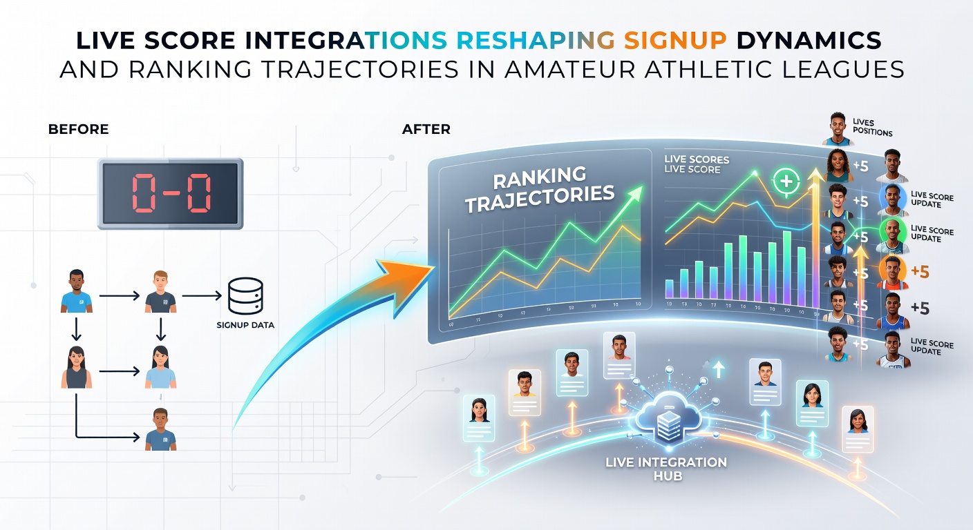 Live score dashboard displaying real-time updates for amateur athletic league matches