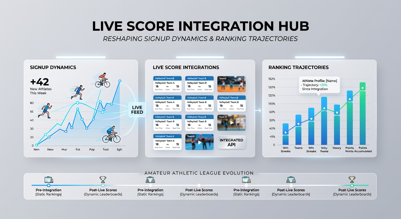 Athletes reviewing updated league rankings on mobile devices after live score integration