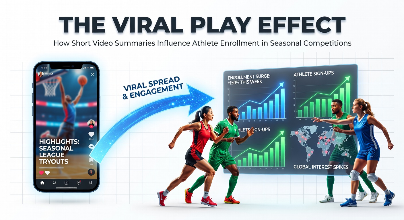 Analytics dashboard displaying enrollment trends alongside video view counts for seasonal sports competitions