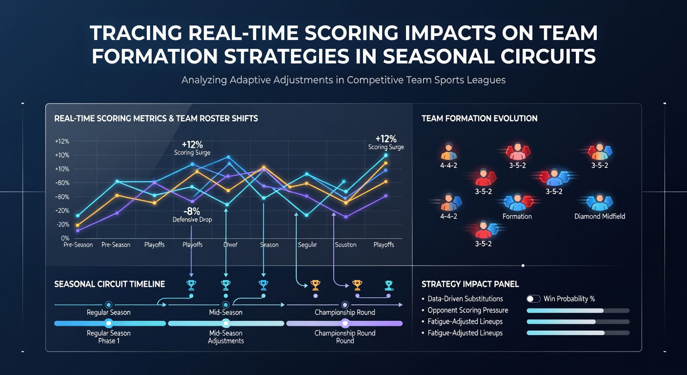 Team strategists analyzing real-time performance metrics on tablets during a break in seasonal circuit play