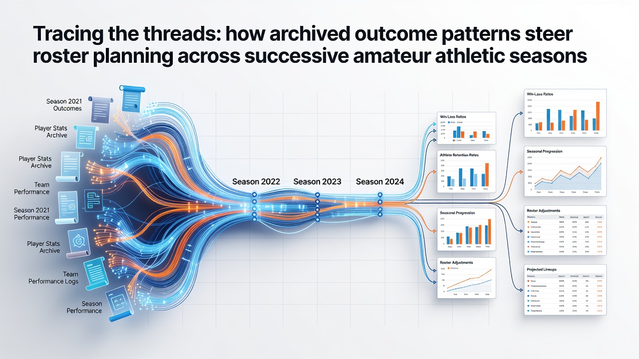 Coaches reviewing archived match outcome data from previous amateur athletic seasons to inform roster adjustments